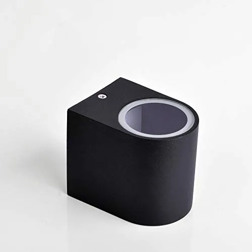 Schwarze Außenwandleuchte Aussenleuchte 1xGU10 230V Außenlampe Wandlampe Aussenlampe 1267A1