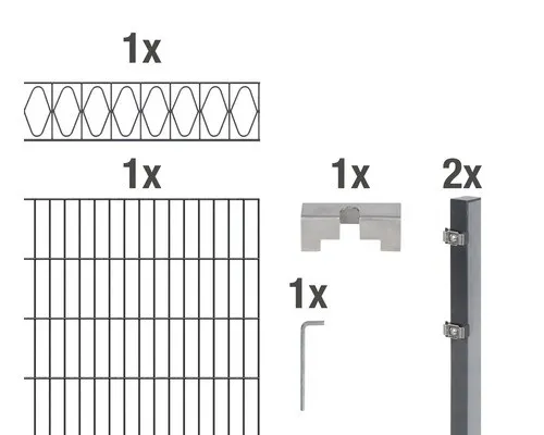 Alberts Doppelstabmattenzaun Eleganz 160 cm, anthrazit - Gartenzäune mit langlebiger Kunststoffbeschichtung, inklusive komplettem Zaunset und Verzinkung für optimalen Rostschutz.