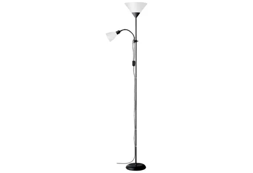 Brilliant Spari Deckenfluter mit Leselampe – moderne LED Stehlampe schwarz/weiß