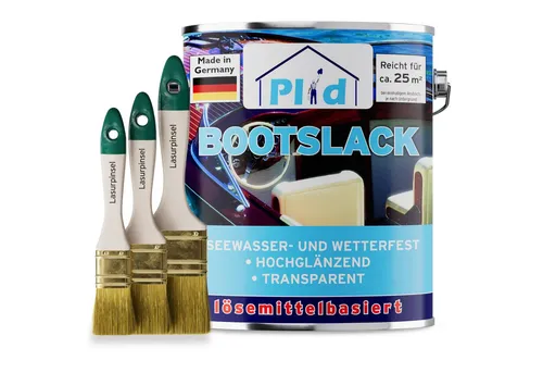 plid Klarlack Premium Bootslack - Hochwertiger, schnelltrocknender Klarlack für Holzoberflächen, ideal für Innen- und Außenanwendungen. Ergiebig und glänzend, perfekt für langlebige Ergebnisse.
