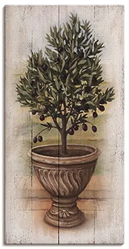 ARTLAND Wanddeko Leinwand Bilder Wandbild 50x100 cm Pflanzen- & Blumen Pflanzen Topfpflanze U0PU