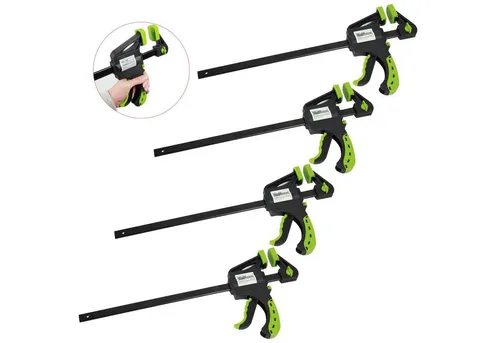 TRUTZHOLM Einhandzwinge 4er Set 60x600 mm - Schraubstöcke & Spannvorrichtungen: Ergonomische Einhandzwinge für einfache Handhabung, ideal für Heimwerker, mit Schnellspannfunktion und stabiler Konstruktion.