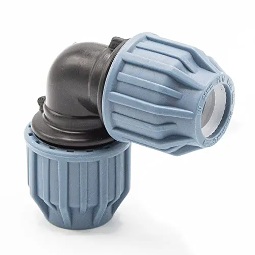 PP Kupplung I 90° Winkel 20 mm I Klemmverbinder mit 2 Anschlüssen I Klemmverschraubung I Klebe- Flexschlauchverbinder I Pool-Zubehör I Garten-Bewässerung I Druckleitung I bm308