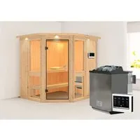 Karibu Sauna Anina 1 mit Bio-Ofen und LED-Dachkranz von Karibu