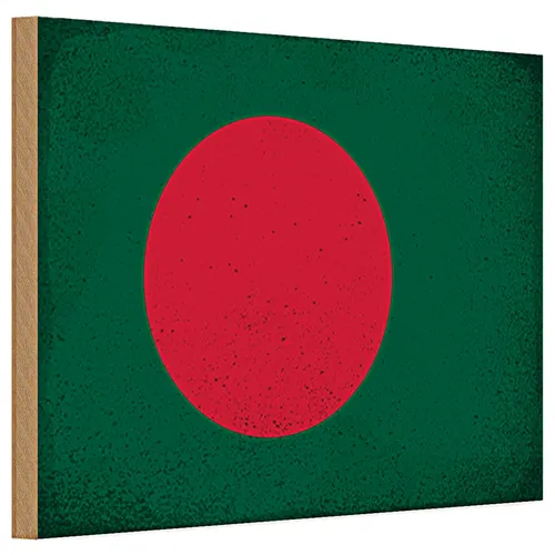 Holzschild Flagge Bangladesch 30x20cm Bangladesh Vintage