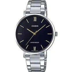 CASIO ENTICER LADY LTP-VT01D-1B Damenuhr - Elegante Armbanduhr für Damen mit Quarzwerk, 3 ATM wasserdicht und stilvollem Edelstahlarmband. Inklusive Markenetui für besonderen Schutz.