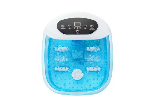 COSTWAY Fußbad, mit Heizfunktion, Vibration, Bubble, Bimsstein, Massagerollen