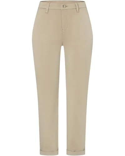 MAC Chino Turn Up Damen Hose in golden Terra PPT - Elegante Damen-Hose mit Turn-Up-Detail, perfekt für stylische Outfits und vielseitige Anlässe.