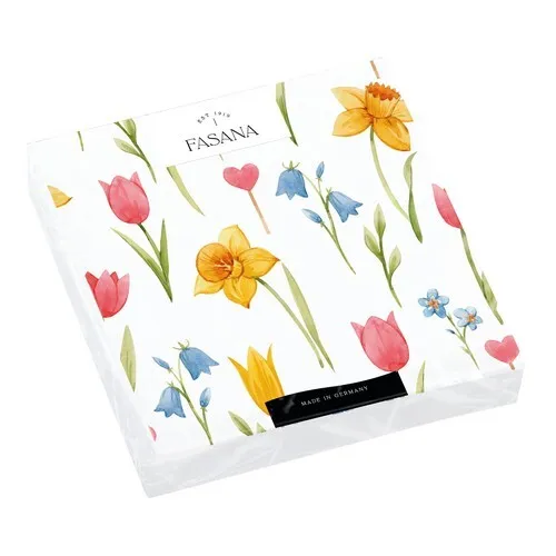 Servietten Spring Flowers Frühlingsblumen Tulpen Narzissen Garten Deko33x33cm 20