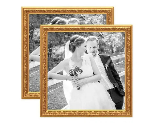 PHOTOLINI Bilderrahmen 2er Set Kunststoff-Rahmen im nostalgischen Ornament-Design