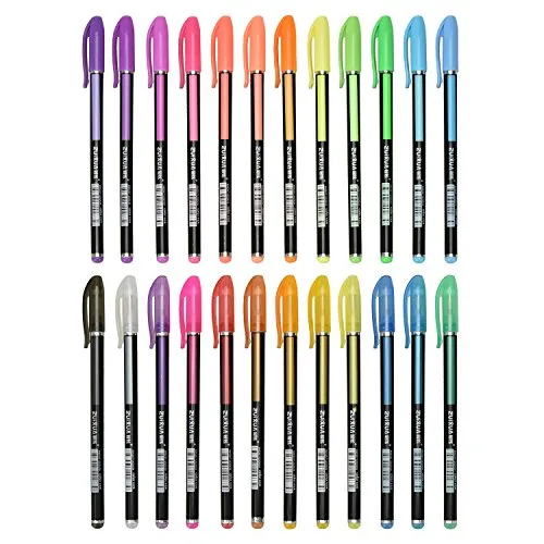Pretop Gelstifte Set | Gelschreiber | Multicolor Gel Stift Set Inklusive Metallic, Glitzer, Neon, waterchalk für Künsterbedarf, Erwachsene Malbücher, Zeichnen, Skizzieren, basteln usw