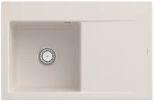 Villeroy & Boch Subway Style 45 Crema Keramikspüle - Elegante Ceramicplus-Spüle in Crema, ideal für Unterschränke ab 45 cm, mit handbetätigter Funktion und großzügigen Maßen (B x T): 78 x 51 cm.