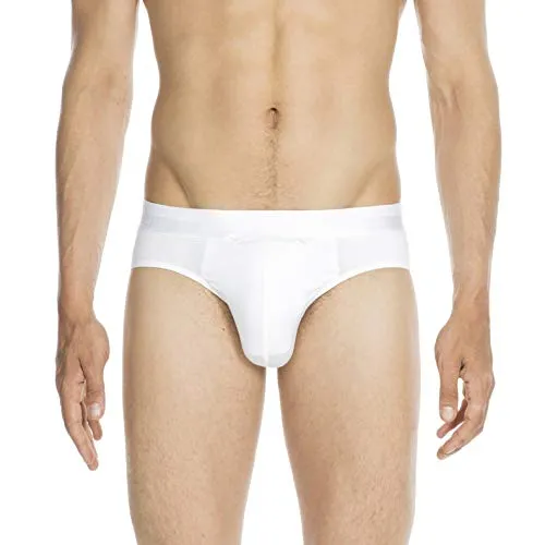 HOM Herren Mini Briefs 'HO1' - Weiß - Größe S - Herren-Slips aus weicher Modal-Baumwolle mit horizontalem Eingriff HO1, der für beide Geschlechter praktisch ist. Der bequemste Slip der Welt für höchsten Tragekomfort.