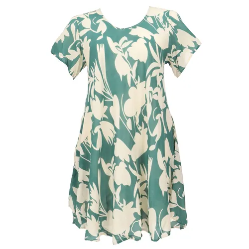 Luftiges Boho Minikleid in Grün/Weiß von Guru-Shop