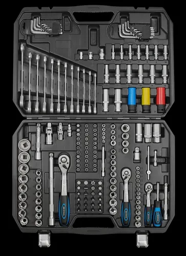 SW-Stahl 07635L Steckschlüsselsatz 176-teilig - Werkzeug-Set - Umfassendes Set mit drei ergonomischen Umschaltknarren und 72 Zähnen, ideal für Profi- und Hobbyanwender bei Wartungen und Reparaturen.