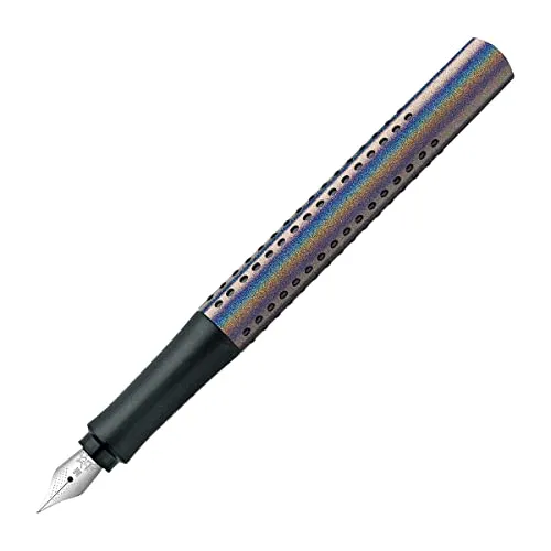 Faber-Castell 140842 - Füller Grip Edition Glam, Federbreite M, silver, 1 Stück