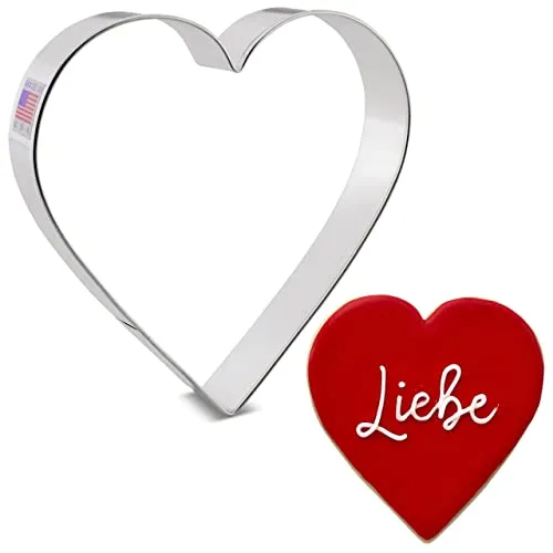 Ausstechform Herz groß Ausstecher 12,7 cm Oktoberfest-Kekse US verzinnter Stahl von Ann Clark