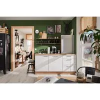 pino Küchenzeile 180 cm Beton Weißgrau Anschlag,inks