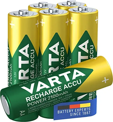 VARTA Recharge Accu Power AA Batterien, 6 Stück, 2100 mAh von VARTA