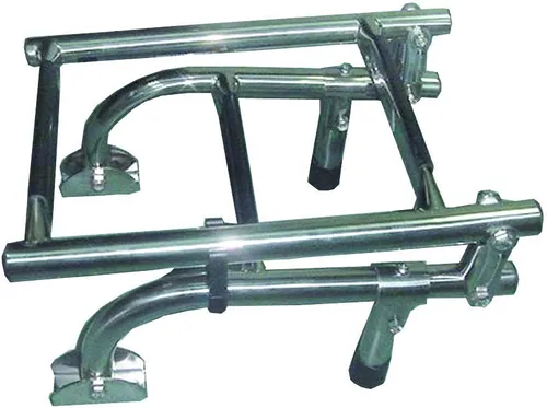 NIRO Badeleiter 2+2-Kunststoffstufen Ø22mm in silber von Boot & Motor