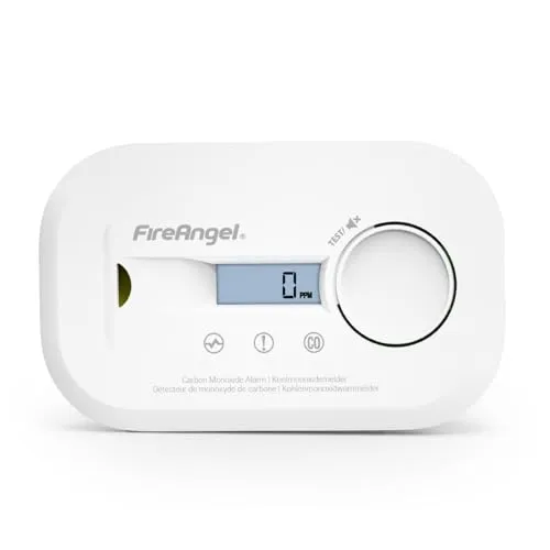 FireAngel FA6812 Kohlenmonoxid Melder, Tragbarer CO Melder mit LCD Anzeige – Mit 10-Jahres-Sensor