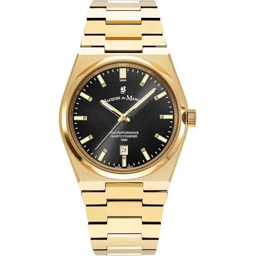 Jacques du Manoir Analoguhren für Erwachsene - Edelstahl Armbanduhr in elegantem Gold, ideal für Herren. Kombiniert hochwertige Verarbeitung mit zeitloser Eleganz – perfekt für jeden Anlass!