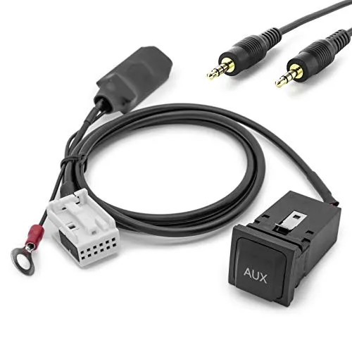 AUX IN Adapter Kabel für RCD 200/210/300/310/500/510 - AV-Eingangsadapter für Fahrzeuge, ermöglicht den Anschluss externer Audioquellen wie MP3-Player oder Smartphones, einfach zu installieren ohne Umbau.