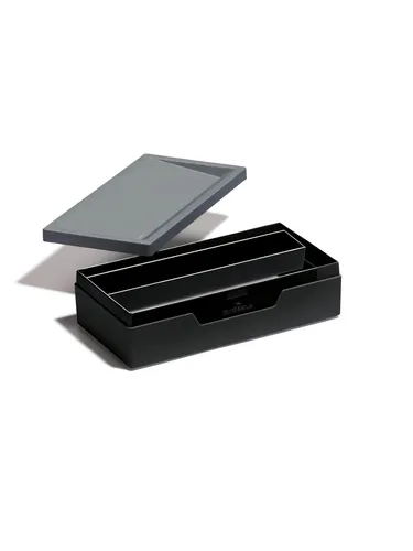 DURABLE 761258 Schubladenordnungssystem - Praktisches Schubladenordnungssystem aus Kunststoff mit Gummi-Elementen in Anthrazit für eine übersichtliche und strukturierte Büroorganisation.