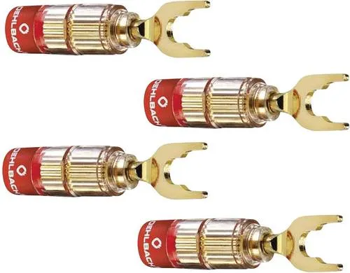 Oehlbach Solution Lug - Hochwertiger Kabelschuh-Verbinder für 6mm² Kabel - Lautsprecher-Anschlussstecker, exzellente Kontaktsicherheit dank 24 Karat vergoldeter Kontakte, ideal für hochwertige Lautsprecherkabel.