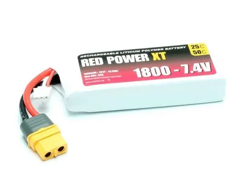 Pichler LiPo Akku RED POWER XT 2S 1800mAh 25/50C 7,4V, XT60 #15416