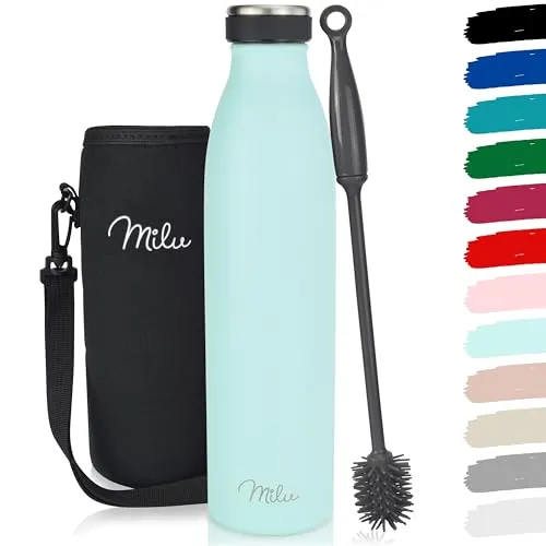 Milu Edelstahl Trinkflasche 1000ml in türkis von Milu