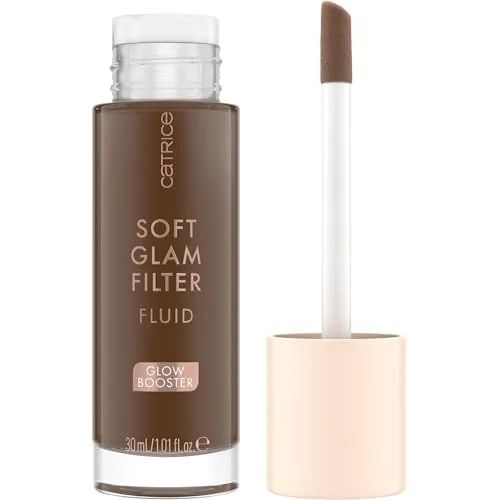 Catrice Soft Glam Filter Fluid, Basis, Nr. 098, Braun, pflegend, natürlich, glänzend, strahlend, vegan, ölfrei, ohne Parfüm, ohne Alkohol, 1er Pack (30ml)