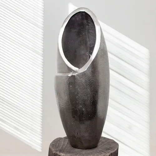 Große Aluminium Vase Amphore in silber von Antikas