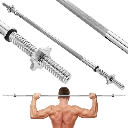 Gymtek® Langhantelstange Hantelstange mit Sternverschlüssen 150 cm Länge, Ø30 mm