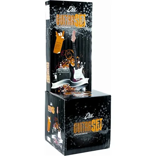 EKO GUITARS EG-11 Pack Black, E-Gitarren-Set mit Stimmgerät, Verstärker, Tragetasche, Ersatzsaiten, Farbe Schwarz