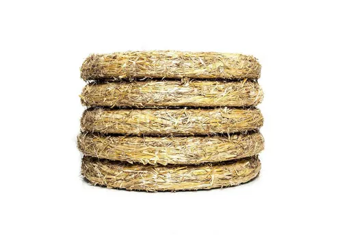 DekoPrinz® Bastelkranz Natur Strohkranz / Strohrömer Rohling, Ø33 cm, 5 cm Stärke