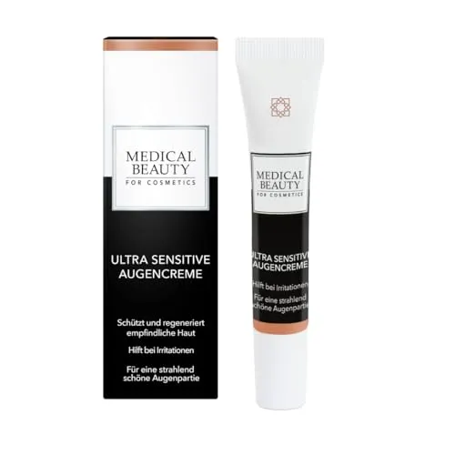 MEDICAL BEAUTY® Ultra Sensitive Augencreme | wirkt gegen Augenringe & Tränensäcke | beruhigt schützt & regeneriert sensible Haut | spendet optimal Feuchtigkeit | 15 ml