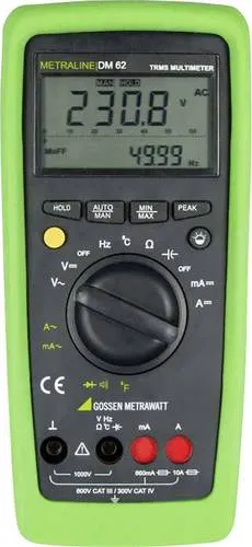 Gossen Metrawatt METRALINE DM 62 Hand-Multimeter - Elektrische Messgeräte, digitales Multimeter mit True RMS Messung und CAT III 600 V, ideal für präzise Messungen in der Werkstatt.