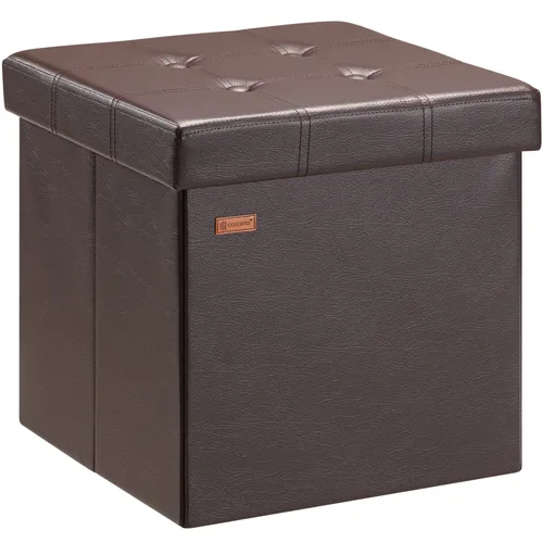 Casaria Sitzhocker mit Stauraum – Faltbar und Gepolstert, Braun - Sitzhocker & Ordnungshelfer – Der stilvolle Casaria Sitzhocker bietet 40 Liter Stauraum und ist faltbar. Ideal für Bücher, Kleidung und mehr. Hohe Belastbarkeit von 300kg und pflegeleichte Oberfläche.