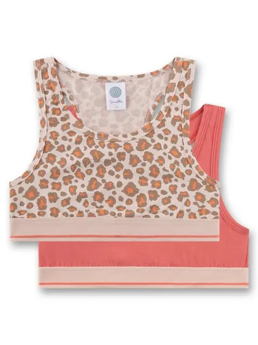 Sanetta 2er-Set Bustiers in Beige/Rot, Größe 152 - Praktisches 2er-Set Bustiers von Sanetta in Beige und Rot für Kinder. Mit komfortablem Ringerrücken und weichem Material für angenehmen Tragekomfort.