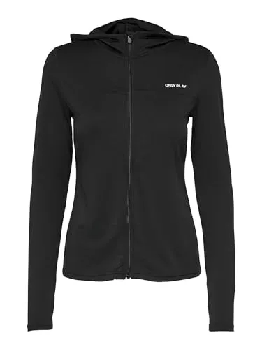 ONPMILA LS Zip Hood Train TOP NOOS - Funktionsjacke für Damen mit Kapuze, Reißverschluss und reflektierbaren Details, ideal für sportliche Aktivitäten und Outdoor-Einsätze.