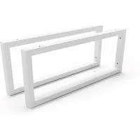 HEVVA 20 cm hohe Waschtischhalterung - 2er Set in Weiß, 50 cm - Regalträger & -stützen, langlebige Metallkonstruktion mit seidenmatter Pulverbeschichtung für Korrosionsschutz und hohe Belastbarkeit.