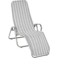 Acamp Gesundheitsliege Calypso Klappbar Platin-Denver - Gartenliegen für entspannte Sommertage, klappbar und aus robustem Stahlrohr mit wetterfestem Gewebe für schweißfreien Komfort. Ideal für Garten, Balkon oder Terrasse.