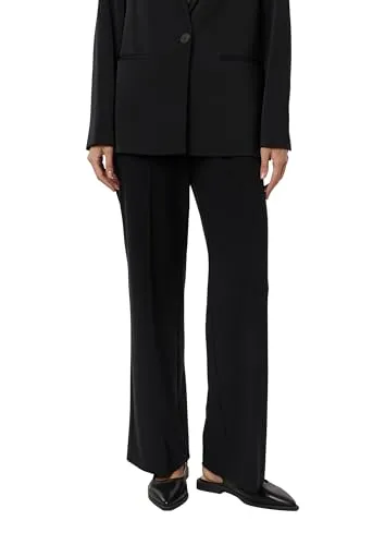 Comma Marlenehose aus fließendem Jersey - Eleganter Look - Mid Rise Wide Leg Hose aus hochwertigem Jersey mit eleganten Details wie Reißverschluss und Hakenverschluss. Ideal für Business und festliche Anlässe.