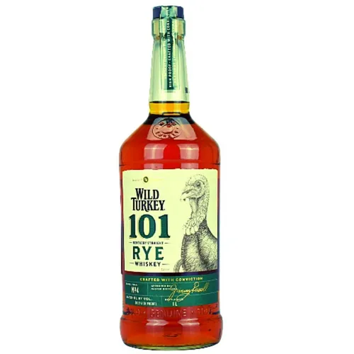 Wild Turkey 101 Rye Whiskey 50,5% Vol. 1l - Hochwertiger Whisky, vollmundiger Geschmack mit würzigen Noten, perfekt für Kenner und Liebhaber von kräftigem Rye.
