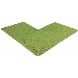 WohnDirect Eckbadematte Grün 100x100 cm - Badteppich aus Oeko-Tex® zertifizierter Mikrofaser, rutschhemmend für mehr Sicherheit und Komfort in deinem Bad, maschinenwaschbar für einfache Pflege.