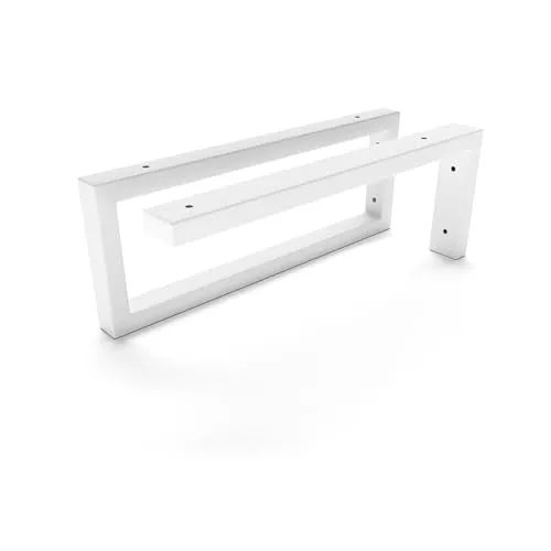 HEVVA Set Waschtischhalterung 40 cm - Schwerlastträger für Aufsatz-Waschbecken - Regalträger & -stützen, 2er Set in Weiß, langlebige Metallkonstruktion mit seidenmattem Pulverbeschichtung für optimalen Korrosionsschutz und einfache Montage.