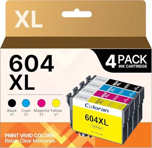 Coloran 604XL 604 XL Druckerpatronen Kompatibel für Epson XP 3200 Patronen 604XL Patronen für Epson XP 2205 Druckerpatronen für XP 4200 WF 2930 XP 3205 XP 4205 WF 2935 XP 2200 WF 2910 (4er-Pack)