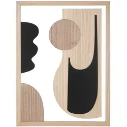 Produktbild Wanddeko aus Holzwerkstoff, 60x80 cm, in Schwarz und Weiß