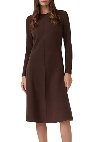 s.Oliver Strukturiertes Midikleid aus weichem Sweat - Elegantes Midikleid im Slim Fit aus Baumwollmix mit Melangestruktur. Bequem und stilvoll, ideal für lässige Anlässe. Rippblende am Rundhalsausschnitt und lange Ärmel sorgen für einen modernen Look.